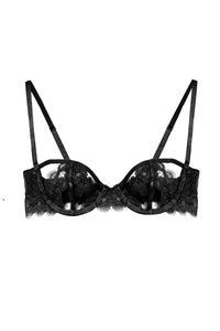 Cora Black Mesh And Trim Balconette Bra