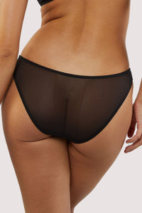 Kennedy Black Strappy Mesh and Lace Brief