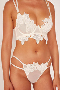 Wolf & Whistle Alyssa Ivory White Applique Bra