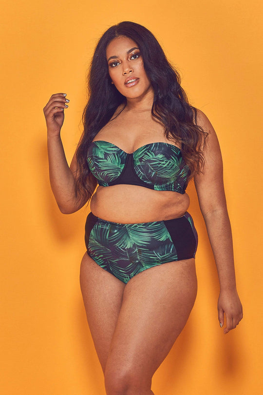 Wolf & Whistle Palm High Waist Bikini Brief Curve