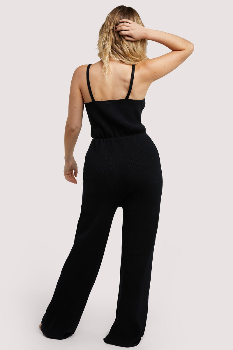 Wolf & Whistle Lounge Black Knitted Jumpsuit
