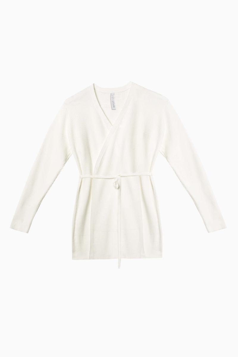 Lounge Ivory Knitted Rib Cardigan