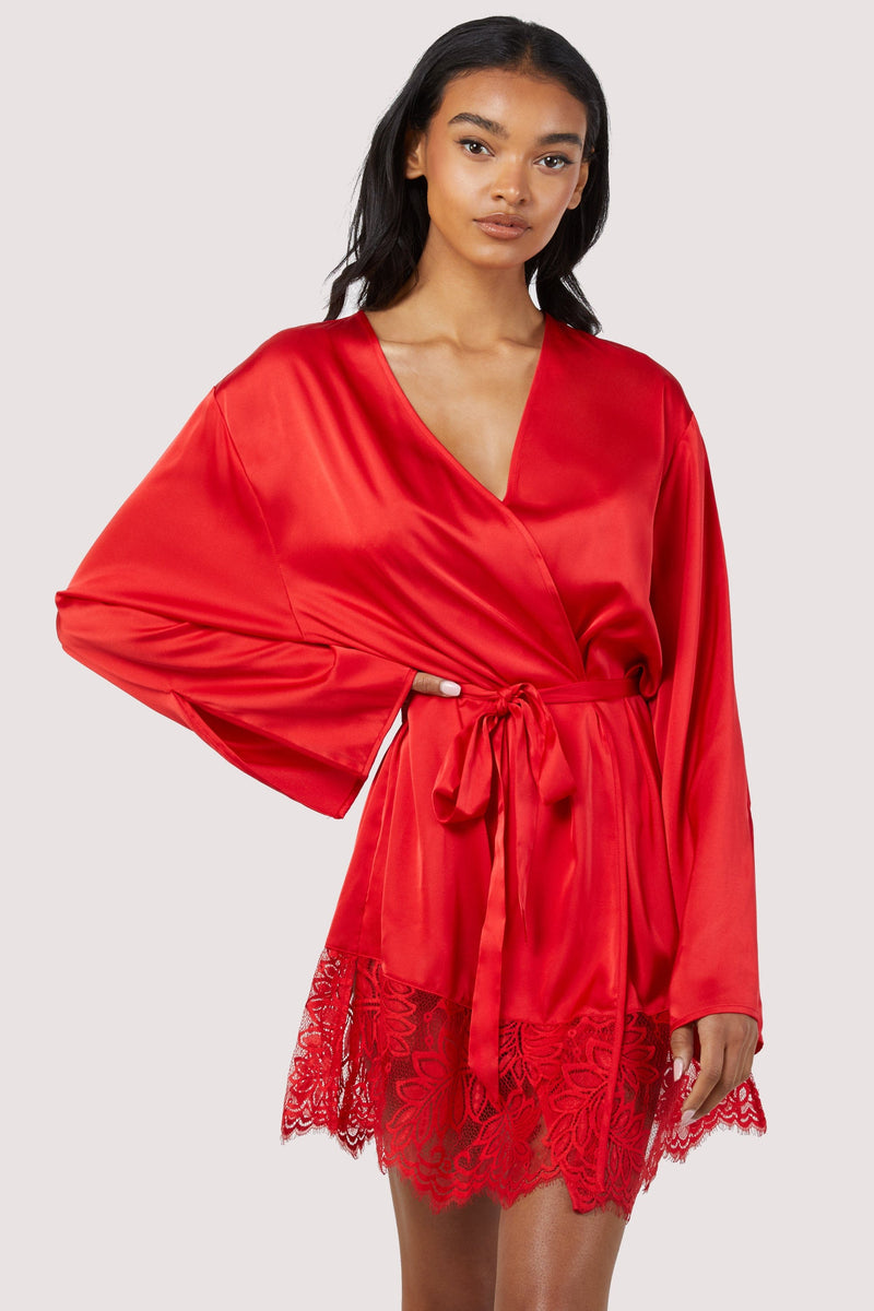 90s Victoria's Secret Red Jacquard Satin Robe - Medium to Large – Flying  Apple Vintage