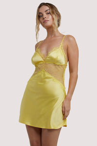 Helena Yellow Slip Dress
