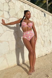 Floral Plunge Bikini Top Fuller Bust Exclusive