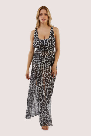 & Cross back maxi beach dress giraffe
