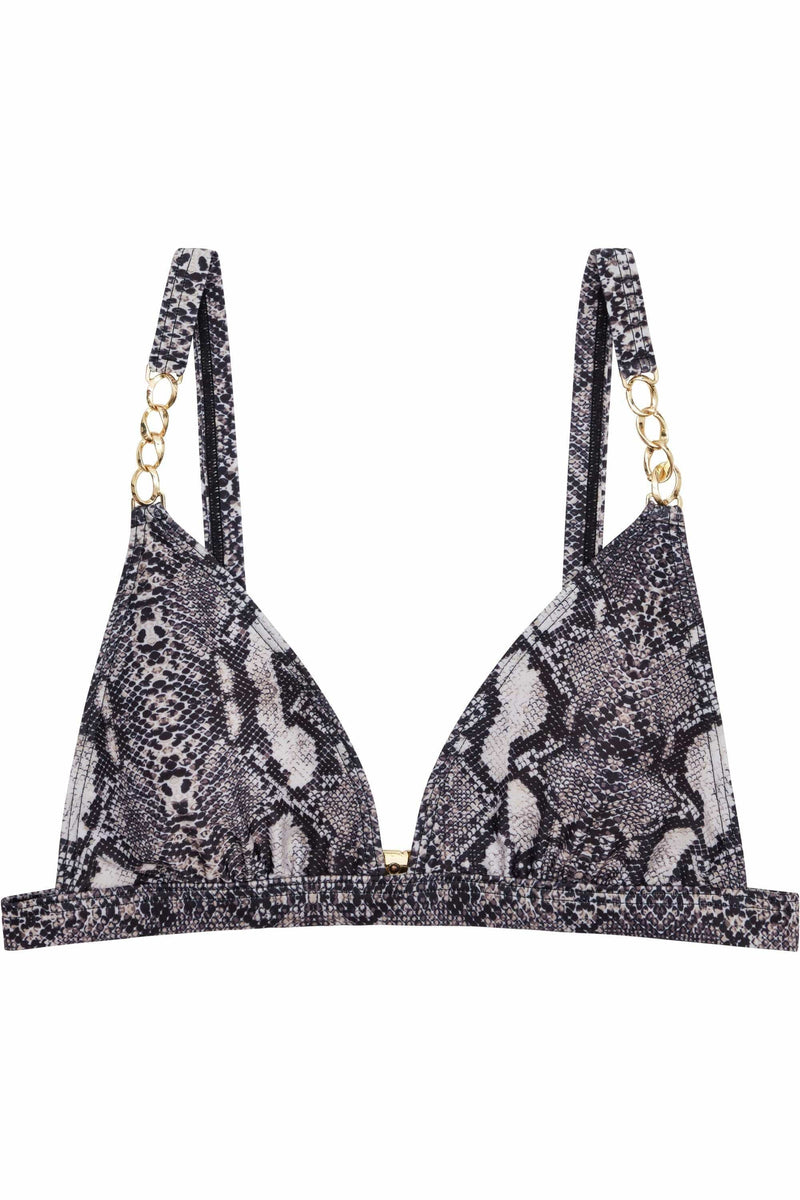 Eco Snakeskin chain triangle top