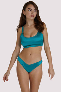 Hannah Teal Crop Fuller Bust Bikini Top