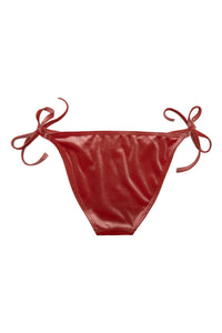 Lillian Peach Velvet Tie Side Bikini Brief