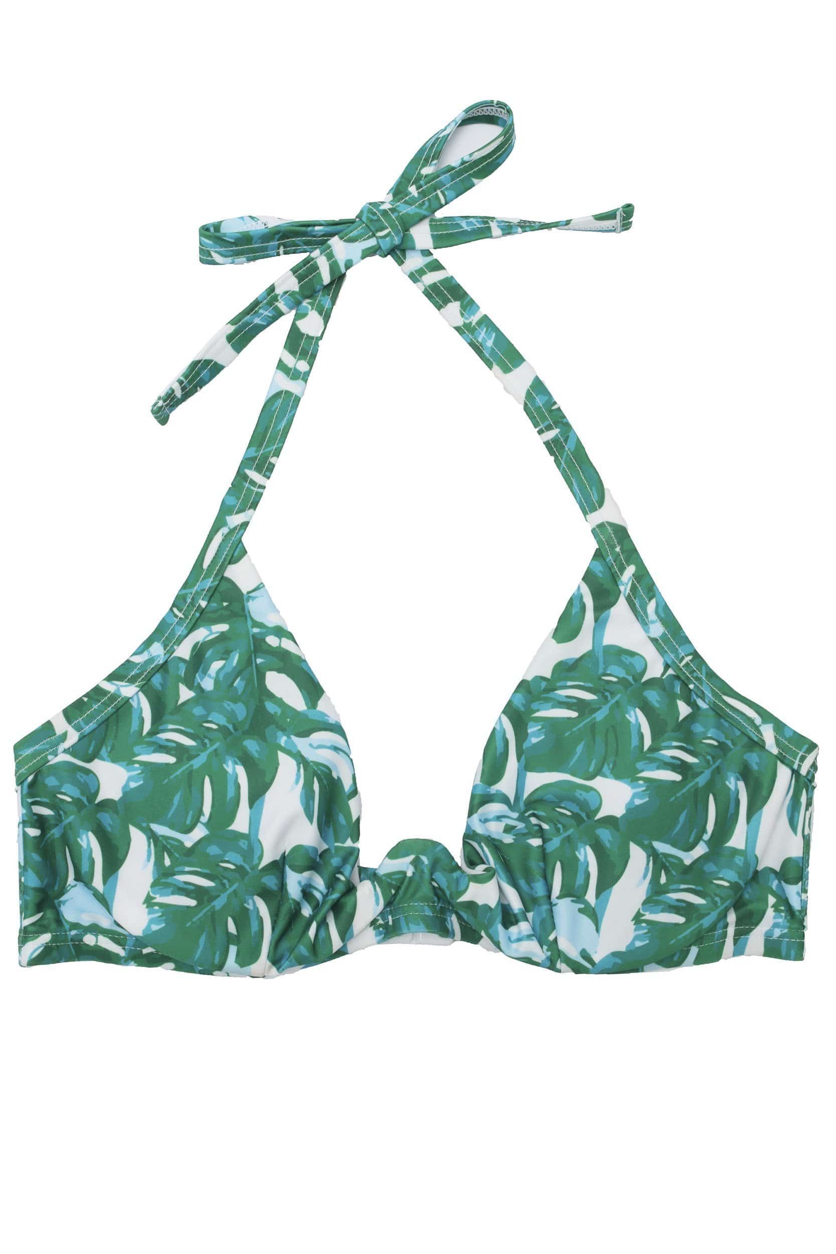 Loha Green Palm underwired Bikini Top