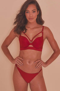 Red High Shine High Leg Brazilian
