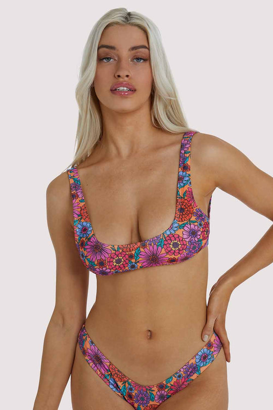 Scarlett Floral Crop Bikini Top