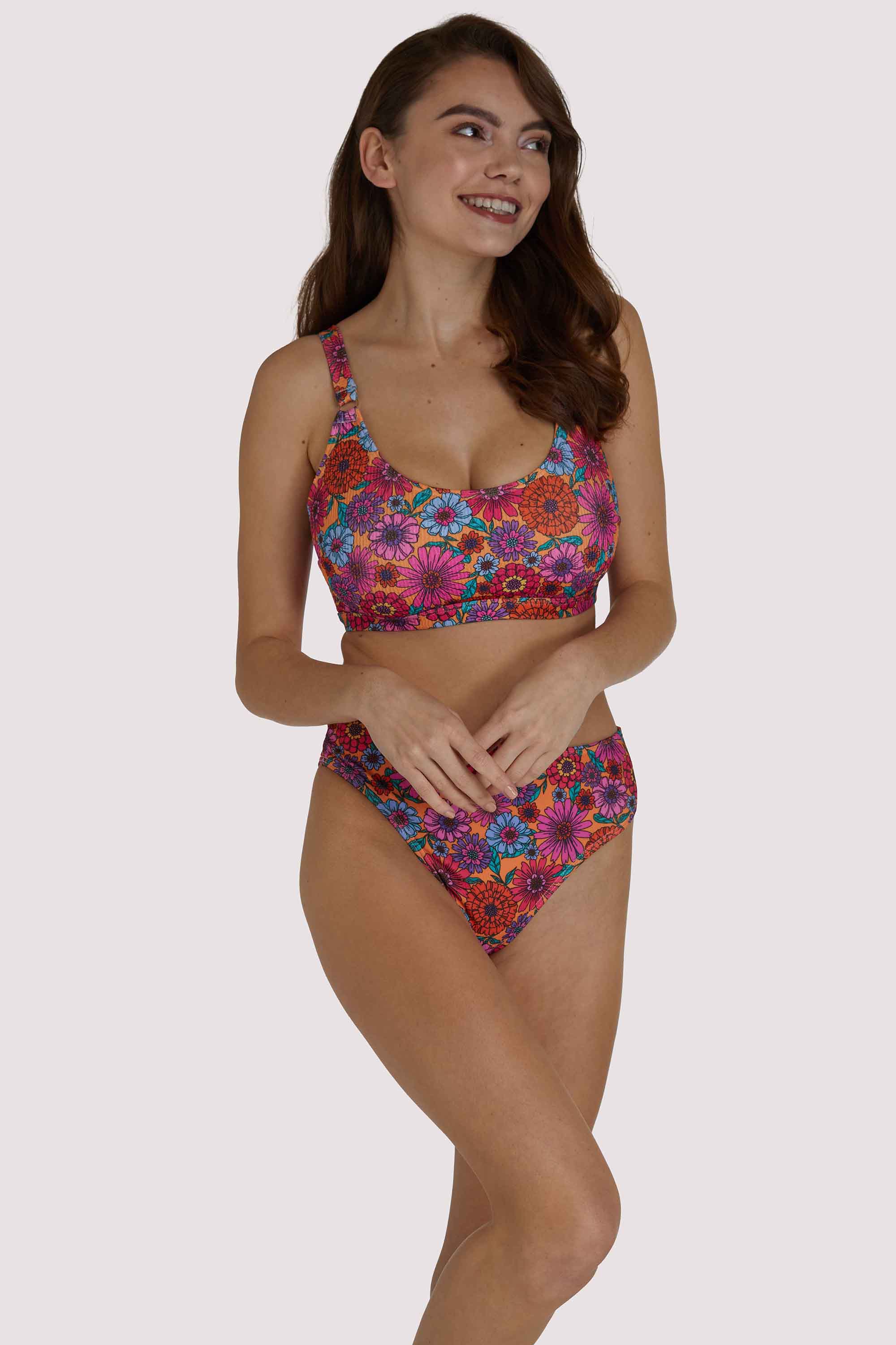 Scarlett Floral Fuller Bust Crop Bikini Top